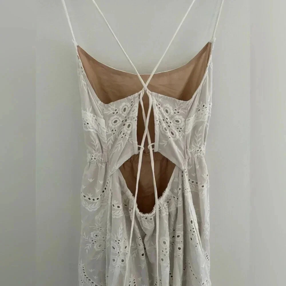 Tracey Reese Organic Eyelet & Laced Back Halter Dress NWT - Picture 7 of 13